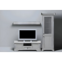 Стінка у вітальню Вайт / White Ясен сніговий / Сосна срібна Гербор