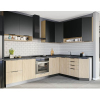 Кухня кутова з фасадами з ДСП Антрацит / Дуб Сонома (1 м/пог.) Київський Стандарт