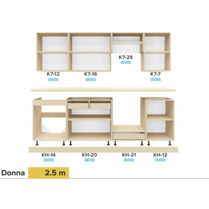 Кухня Donna / Донна 2.5 м — пряма компактна кухня з фасадом МДФ від Київського Стандарту