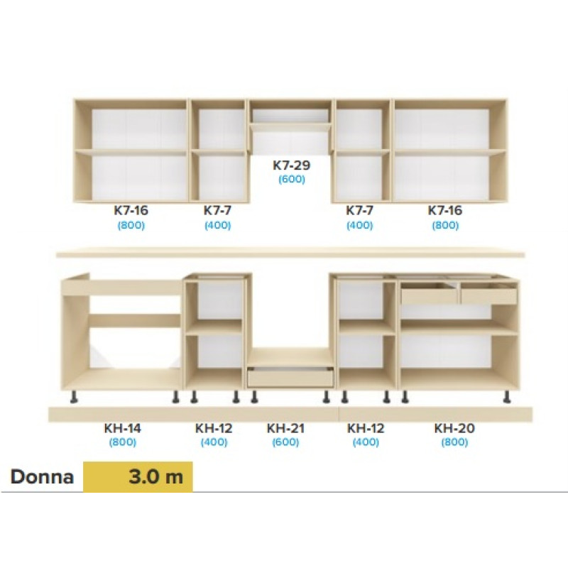 Кухня Donna 3.0 м — простора пряма кухня з фасадом МДФ від Київського Стандарту