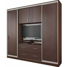 Шафа-купе Кіноман з ТВ-нішою та ящиками ЛДСП (210х45х210 см) Київський Стандарт