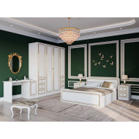 Спальня гарнитур Тиффани МДФ Белый супермат Киевский Стандарт