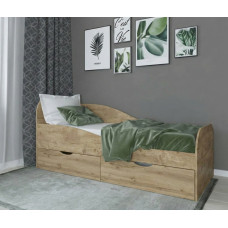 Кровать Юнга-2 в детскую с ящиками 80х190 см. Дуб сонома 