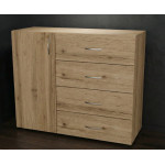 Комод 3 Дуб тахо 90х105х40 см. одна дверь, четыре ящика
