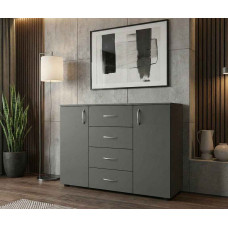Комод 5 в спальню 100х38х75 см. чотири ящики Антрацит