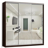 Шафа-купе три фасади дзеркало (труба) 210х60х220 см.