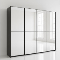 Шкаф-купе четыре фасада зеркало, тремпель 300х45х240 см.