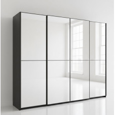 Шкаф-купе четыре фасада зеркало, тремпель 300х45х240 см.