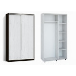 Шкаф-купе двухдверный 100х45хХ220 см Крафт белый + фасады ДСП