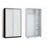 Шкаф-купе двухдверный 100х45хХ220 см Крафт белый + фасады ДСП
