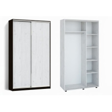Шафа-купе дводверна 100х45х220 см Крафт білий + фасады ДСП