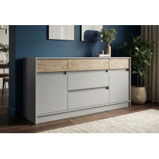 Комод з тумбами Стайл-1600 Білий / Бетон Еверест