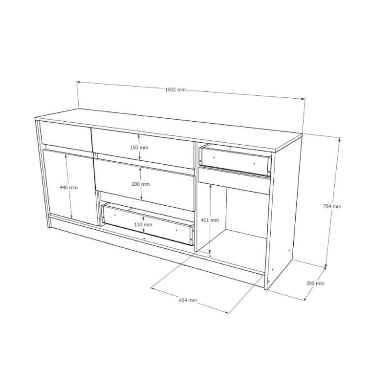Комод з тумбами Стайл-1600 Еверест