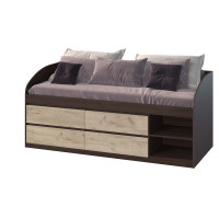 Кровать Брайт 4 ящика Венге магия Дуб крафт 835 x 2032 x 840 мм Мастер Форм