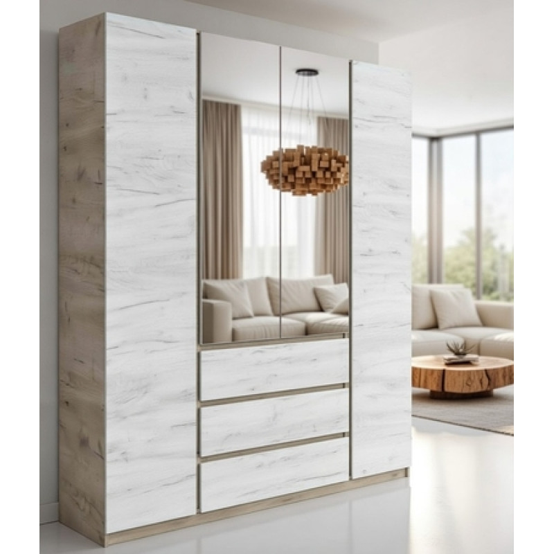 Шафа з дзеркалом Мастер Форм Брайт 1640х520х2000 мм (Дуб сонома)