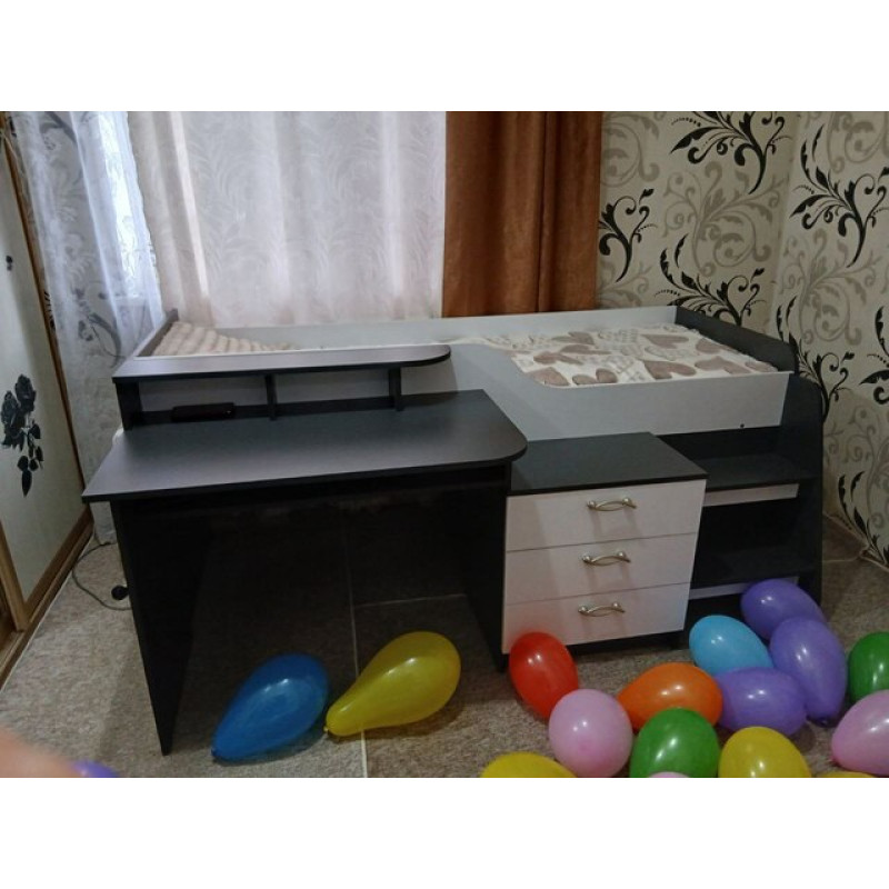 Ліжко-горище «Спейс» Пєхотін з робочою зоною — купити для дитячої