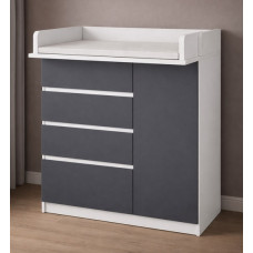Комод сповивальний К-4+1 білий фасад Антрацит 100×73×101 см.