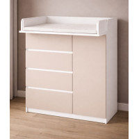 Комод сповивальний К-4+1 білий фасад Кашемір 100×73×101 см.