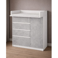 Комод сповивальний К-4+1 білий фасад Бетон 100×73×101 см.