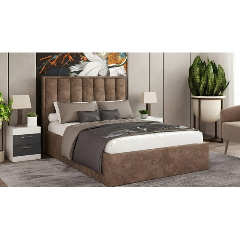 Ліжко в спальню «Калабрія» 160×200 см, велюр Ірис-02