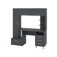 Стол письменный с надставкой Драйв Антрацит (1600х600х1725 мм) Пехотин