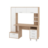 Стол письменный с надставкой Драйв Сонома белый (1600х600х1725 мм) Пехотин