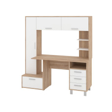 Стіл письмовий з надставкою Драйв Сонома білий (1600х600х1725 мм)