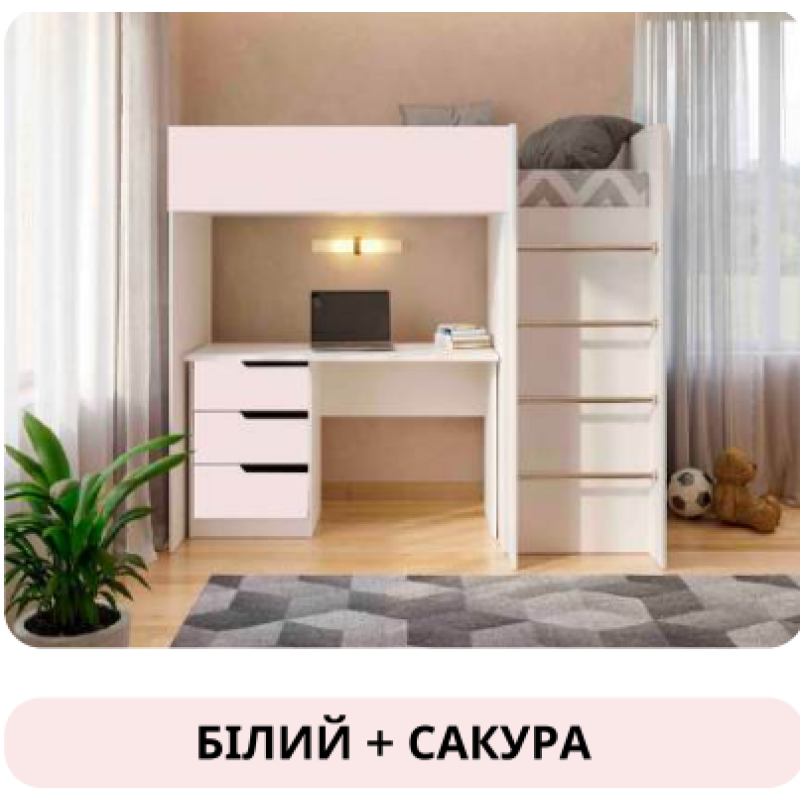 Дитяча кімната BED-ROOM 3 з ліжком (1900х800 мм) та столом