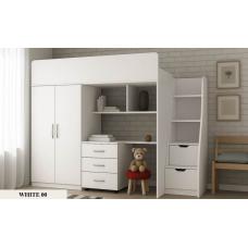 Кровать-чердак в детскую 1700х800 мм. BED-ROOM №1 с рабочей зоной и шкафом