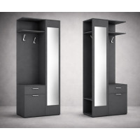 Передпокій ПР-1 з фасадом та корпусом із ДСП 90х37х215 см. Антрацит