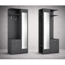 Передпокій ПР-1 з фасадом та корпусом із ДСП 90х37х215 см. Антрацит