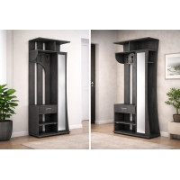 Прихожая ПР-3 (950х370х215 см.) с фасадом и корпусом из ДСП Антрацит