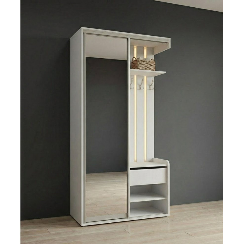 Передпокій-купе ПР-5 із дзеркалом (100x40x210 см) Дуб Сонома «Влабі»